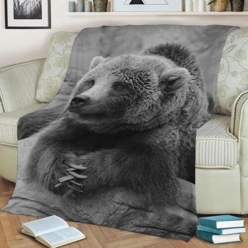 Bear Watch Flannel Throw Blanket 3D Printed Keep Warm Sofa Child Blanket Home Decor Textiles Dream Family Gift