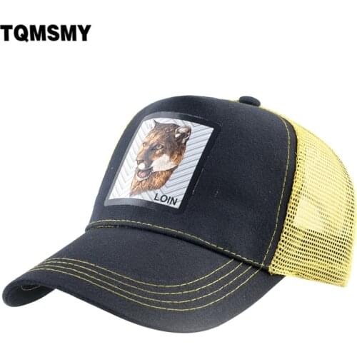 TQMSMY Mens Baseball Cap Summer Mesh Trucker Caps With Animal Patch Fashion Snapback Hip Hop Casquette Women Visor Hat TME00