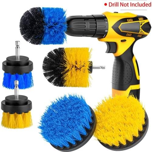 6 pack Drill Brush Attachment Set Power Scrubber Brushes Cleaning Kit for Car Cleaning Bathroom Surfaces Tub Shower Tile