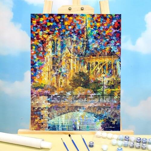 Notre Dame De Paris Painting By Numbers Kit Oil Paints 40*50 Canvas Painting New Design For Kids Handicraft Wholesale