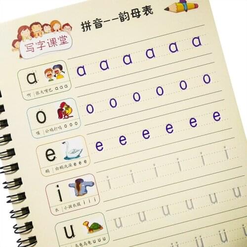 New 6pcs/set kindergarten chinese order of strokes /number Calligraphy Copybook Groove Copybook Writing for Beginner