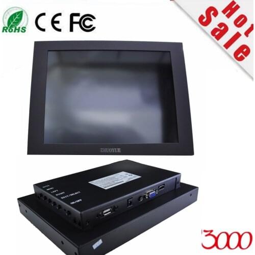 2019 Panel Computer Hmi 10" Metal Casing Vga Hdmi Usb Input Resistive Touch Screen Waterproof Open Frame Industrial Monitor