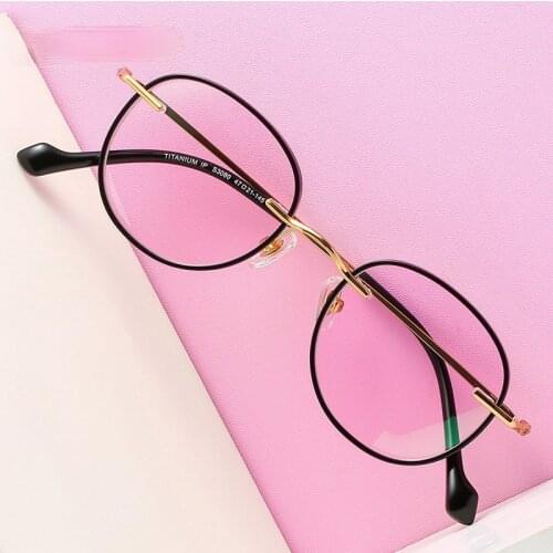 Full frame shortsighted spectacle frame B titanium simple fashion can equipped anti blue light spectacle frame glasses women