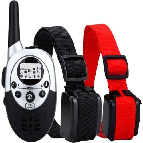 1000M Remote Shock/Vibration Dog Training Collar Waterproof &rechargeable E-Collar Pet Trainer Bark Control collar for 2 dogs