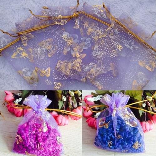 K3ND 25Pcs Organza Gift Bags Jewellery Drawstring Pouches Wedding Party Candy 10X12cm