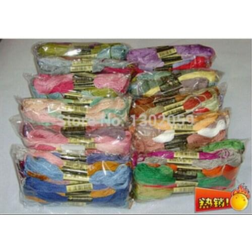 Similar With DMC 1341 Pcs/Lots Thread + 100 Pieces of Needle Cross Stitch Embroidery Thread Floss--8 Meter Long 6 Strand