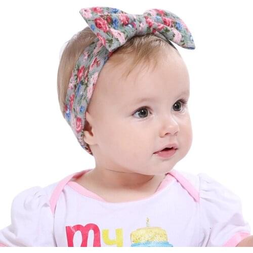 Fashion Flowers Floral Printing Hairbands Little Girls Children Kids Baby Princess Sweet Cute Lovely Headband Headwear FS0533