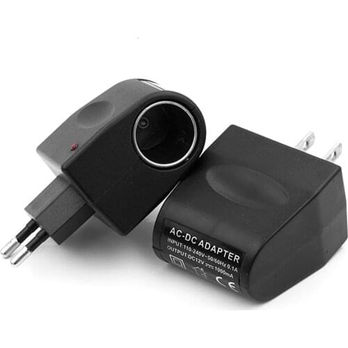 Universal US EU Plug Household Car Cigarette Lighter Power Adapter Converter Transformer 110V/220V AC To 12V DC Charger Socket