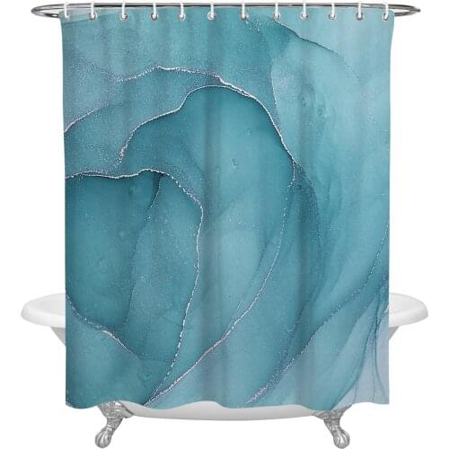 Marble Agate Shower Curtain Waterproof Polyester Fabric Shower Curtains Home Decoration Curtain with Hook