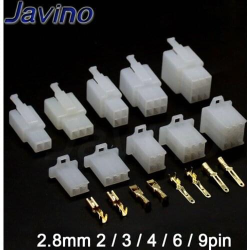 10set 2.8mm 2/3/4/6/9 pin Automotive 2.8 Electrical wire Connector Male Female cable terminal plug Kits Motorcycle ebike car