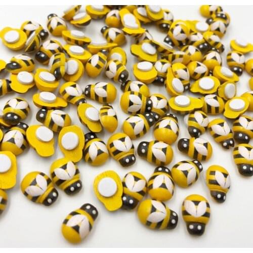 100 pcs Bee Stickers Easter Decoration Cute for Scrapbooking 9x13MM WB289