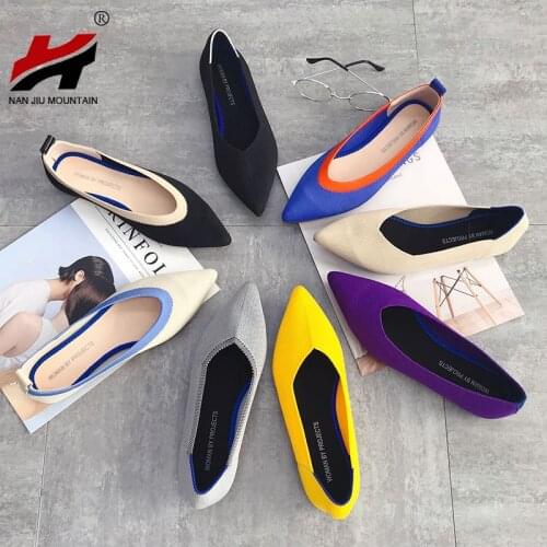 2021 Simple Flat Shoes Women Comfortable Latex Insole Casual Shoes Candy Colors Pointed Single Shoes