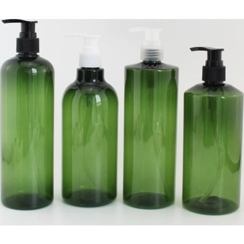 500ml X 15pc Empty Dark Green Lotion Pump Bottle Cosmetics Plastic Dispenser Bottle Lotion Soap Containers Green