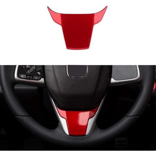 Car Steering Wheel Cover Interior Trim Panel for 10Th Gen Honda Civic 2020 2019 2018 2017 2016 - Red