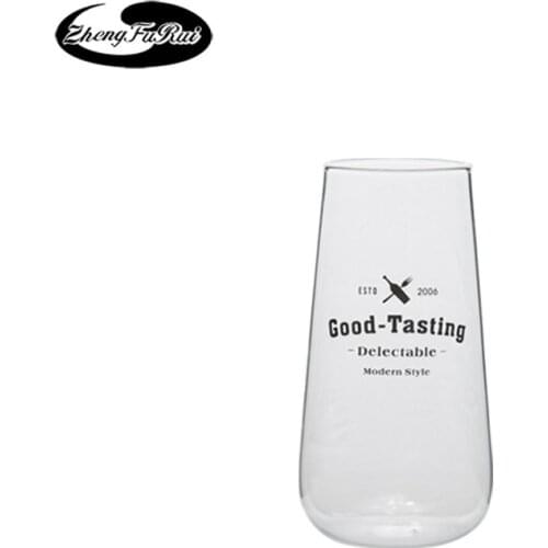 Net Red Tall Flower Tea Cup Creative Transparent Glass Cup Customized Glass Juice Cup High Borosilicate Glass