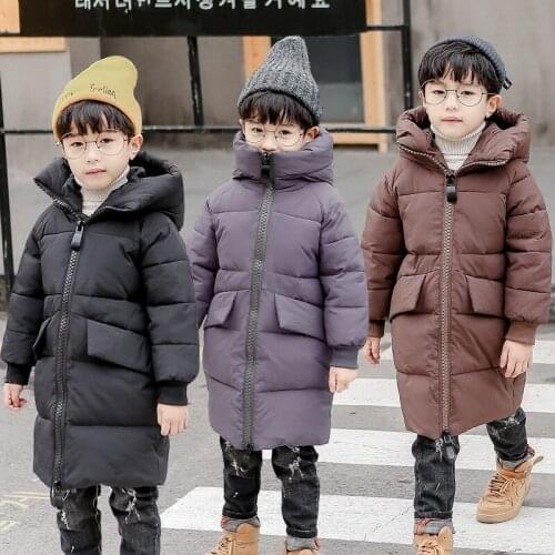 Childrens Cotton Jacket Boys children Korean New Cotton Parka Coat Boys Winter Thick Cotton Down Coat