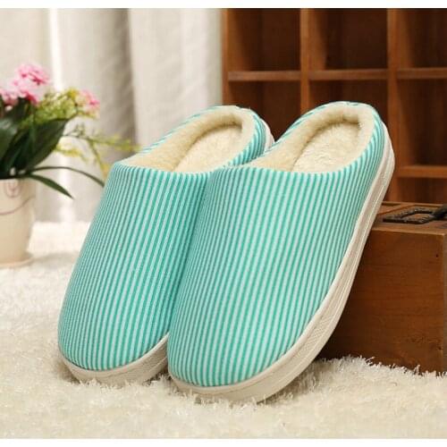 Home warm cotton slippers couple warm winter home cotton slippers plush solid bottomed wholesale