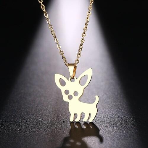 DOTIFI Stainless Steel Necklace For Women Simple Lovely Kitten Pendant Necklace Engagement Jewelry