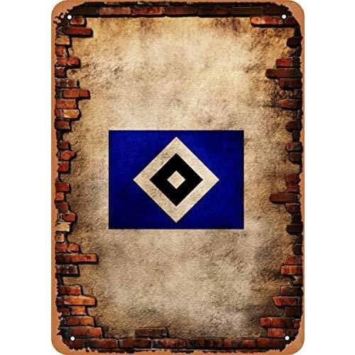 Fanzi Vintage Look Metal Sign Sports Art Hamburger SV 8"X12" Tin Plate Wall Decor