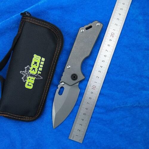 Green thorn 75AR, D2 blade titanium alloy handle gasket system camping outdoor survival fruit knife practical knife EDC tool