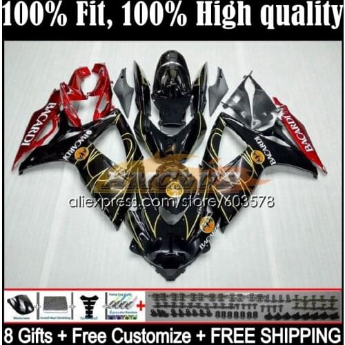 Injection For SUZUKI GSXR 600 750 CC GSXR-750 K6 750CC 5CL.11 GSXR750 GSXR-600 06 07 GSXR600 2006 2007 OEM Fairing BACARDI bats