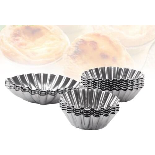 Baking Tools For Cakes Mold Appliances Lace Round Oval Stainless Steel Egg Tart Mould Small Cup Pudding Jelly Utensil