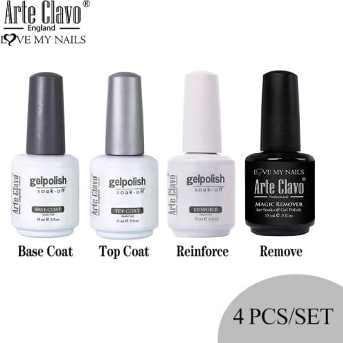 Arte Clavo Gel Nail Polish Kit Long Lasting Soak off Hybrid 4PCS/Set Top Base Coat Remover Reinforce Gel Fast Delivery Manicure