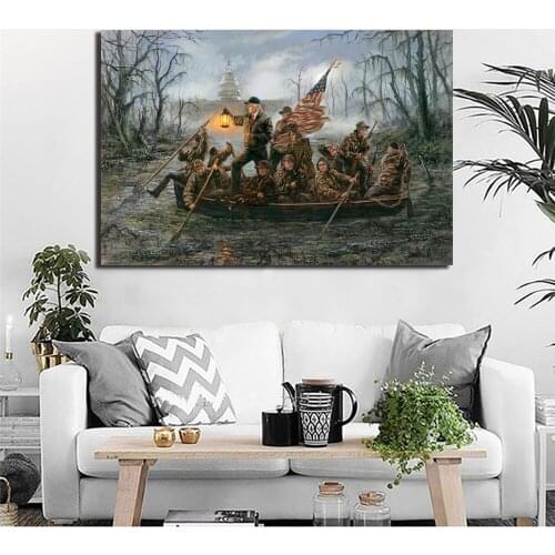 Donald Trump Poster Crossing The Swamp Canvas Paintings American President Prints Picture Modular for Living Room Wall Decor