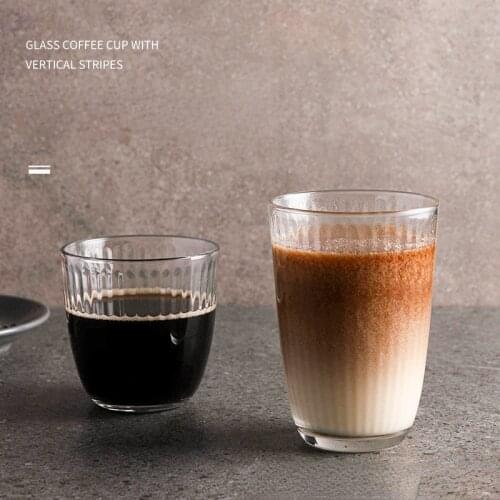 Coffee Mug Retro Vertical Stripes Ice Latte American Coffee Cup Capp Cup Garland Cup Coffee Cup Glass Juice Water Cup