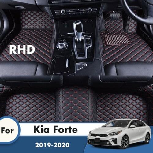 RHD Carpets For Kia Forte 2020 2019 Artificial Leather Waterproof Car Floor Mats Custom Auto Styling Foot Pads Automobile Cover