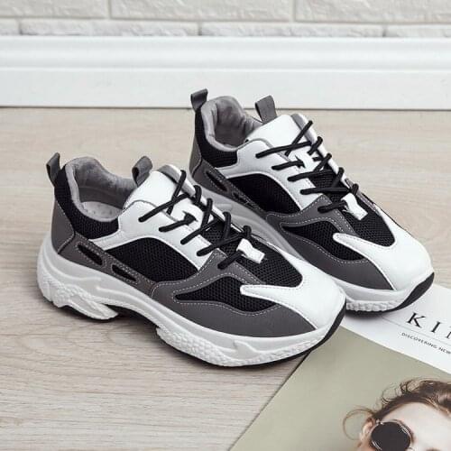 Dad shoes women 2021 new mesh breathable women sports shoes Lace Up casual sneakers flat Tenis Shoes platform running shoes
