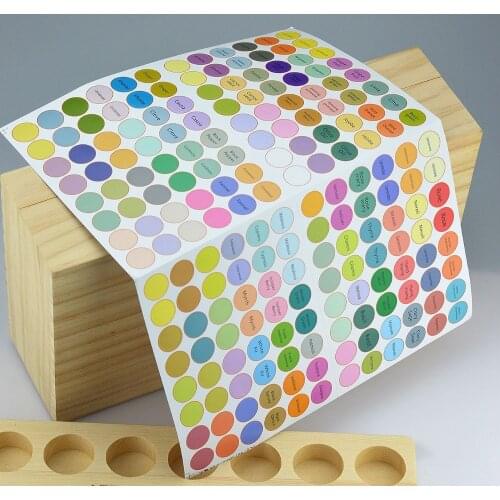 960pcs/5Sheet Round Circle Stickers Colorful Pre-printed Essential Oil Bottles Cap Lid Label Tag for Young Living Oils Organizer