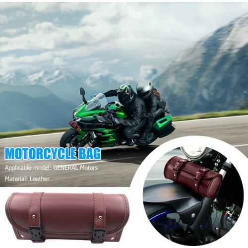 Motorcycle Fork Bag Sissy Bar Tool Bag Universal Synthetic Leather Handlebar for Outdoor Personal Motorcycle Decoration