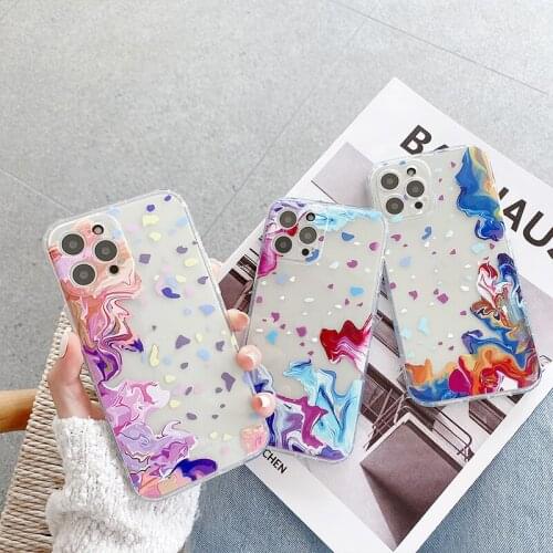 Creative Watercolor Oil Paintings Transparent TPU Soft Cover For iPhone 12 11 Pro X XR XS Max 12Mini 7 8 Plus SE 2020 Phone case