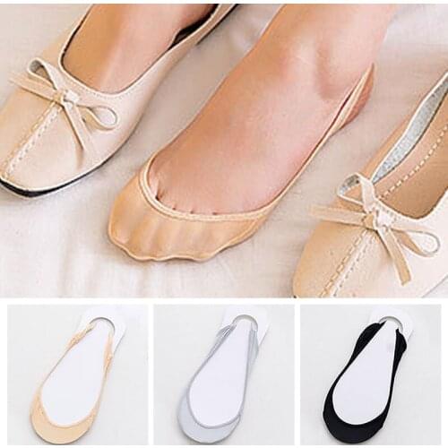 1 Pair Invisible Boat Sock Women Summer Silicone Non-Slip Socks for High Heels Shoes Ice Silk Thin Half-Palm Suspender Wholesale