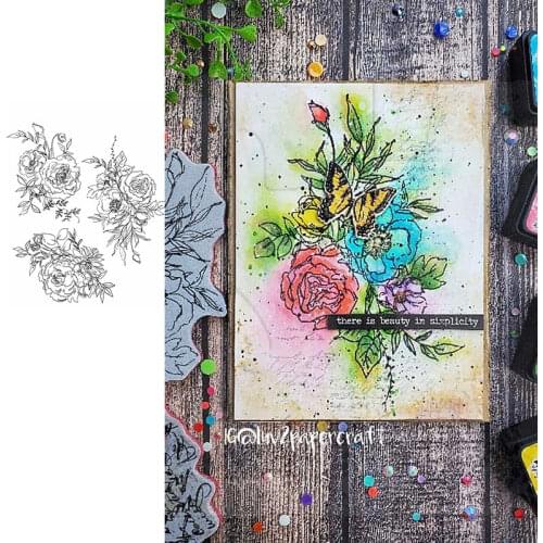 2021 New Retro Pretty Flower Bouquet Stamps And Dies Scrapbook Diary Decoration Stencil Embossing Template Diy Make Albums