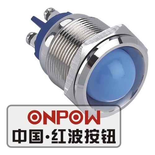 ONPOW 22mm Metal LED Waterproof IP68 Signal lamp, indicator lamp, indicator light (GQ22G-D/L/B/6V/N) CE,RoHS