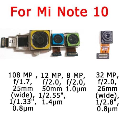 Original Front Rear Back Camera For Xiaomi Mi Note 10 CC9 Pro Main Facing Frontal Selfie Camera Module Replacement Spare Parts