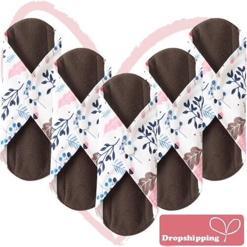 5Pack Regular BAMBOO Mama Cloth Pad Menstrual Ohbabyka New Sanitary Maternity Pad Napkin Waterproof Reusable Panty Liners Women