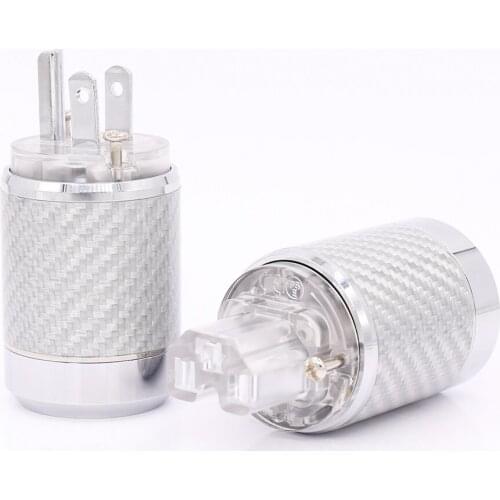 Factory Directly Offer Carbon Fiber Rhodium Plated US Power Connector US Male Plug IEC Connector