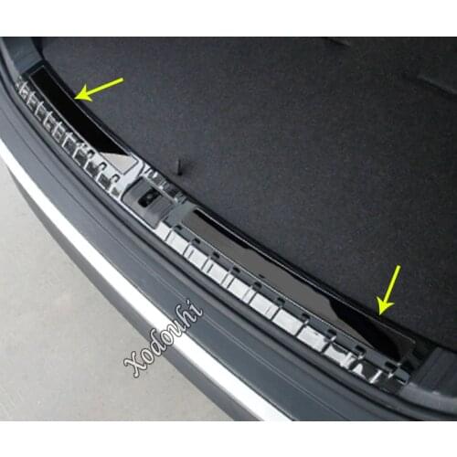 Car Sticker Frame Inner Inside Rear Bumper Trim Stainless Steel Scuff Sill Trunk Plate For Skoda Kodiaq 2017 2018 2019 2020