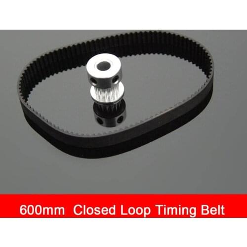 Black Rubber 2GT-6 600mm Perimeter Timing Belt 6mm Width Closed Loop Synchronous Belt Transmission Accessories