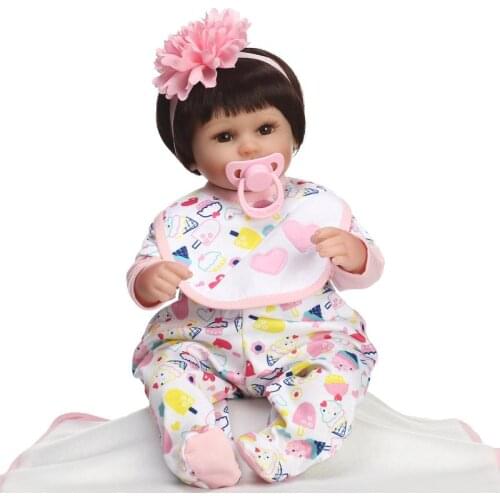 18" lovely reborn girl dolls toys NPK silicone dolls reborn for child gift real reborn alive dolls soft touch bonecas