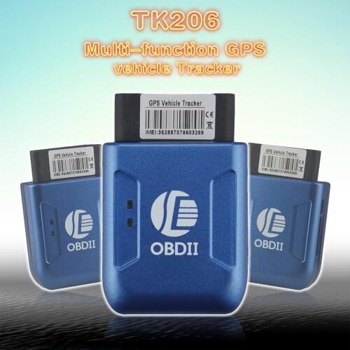 TK206 OBD2 GPS GPRS Real Time Tracker Car Vehicle Tracking System With Geofence Protect Vibration Cell Phone SMS Alarm Alert