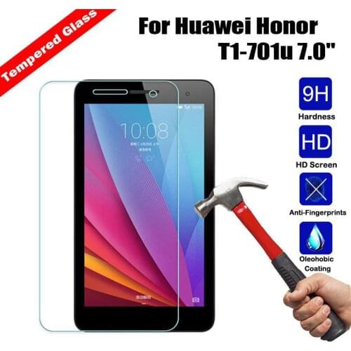 9H Screen Protector for Huawei Mediapad T1 7.0 T1-701u Tempered Glass For Huawei T2 7.0 701w 7 inch Protective Film Guard 7"