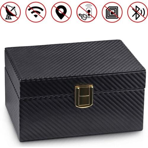 Car Keys Signal Blocker Box Car Theft Car Key Signal Block Box RFID Pouch Car Keys Cell Phone Signal Shielding Case Anti