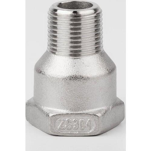 1 / 4"3 / 8"1 / 2"3 / 4"1-1 / 4"1-1 / 2"2"BSPT female to male bushings 304 stainless steel pipe fittings