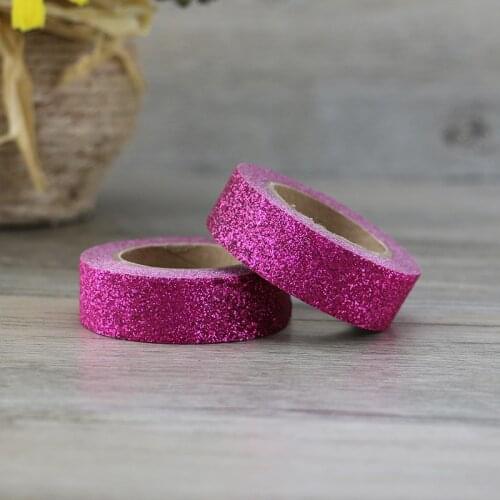 1X purple Glitter Sparkle Washi Tape for Christmas Gift Wrapping Adhesive Masking Decorative DIY Tape (1.5CMx5M)