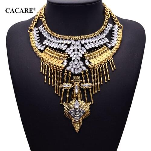 2020 Long Pendent Statement Necklace Maxi Women CHEAP Big Fashion Jewelry Large Collares F0257 with Rhinestones Bohemian