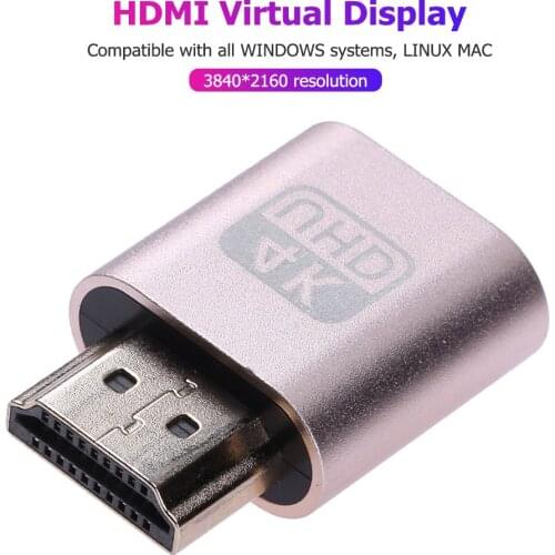 4K HDMI-compatible DDC EDID Dummy Plug Headless Ghost Display Emulator Latest Chip Virtual Display Adapter for Bitcoin Mining